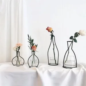 Retro Iron Line Table Flowers Vase Pot