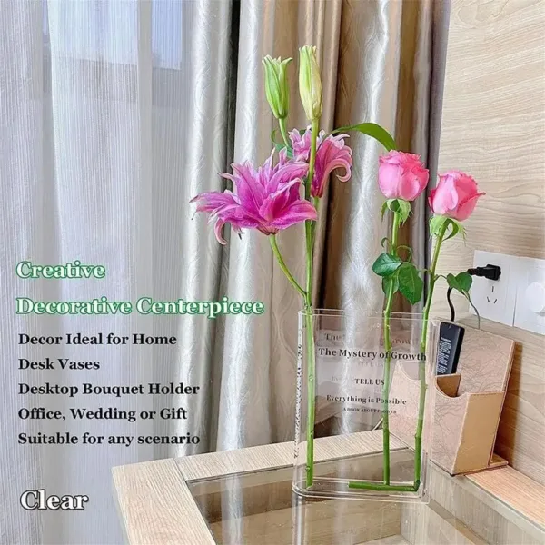 Book Flower Vase Acrylic Flower Pot
